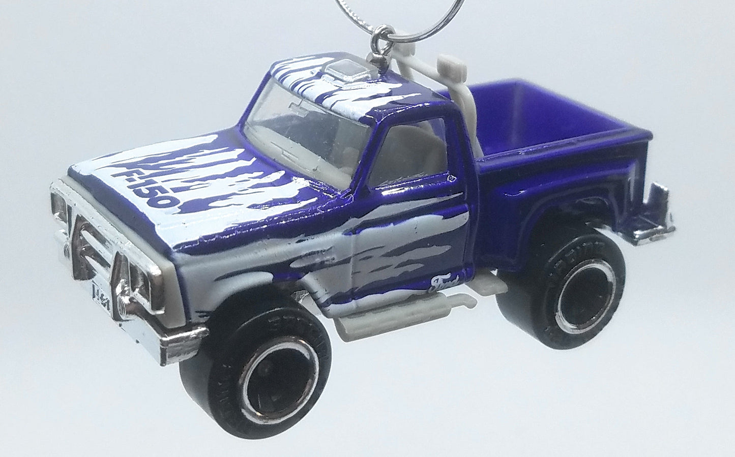 Ford F-150 Flareside Pickup Purple White Christmas Ornament