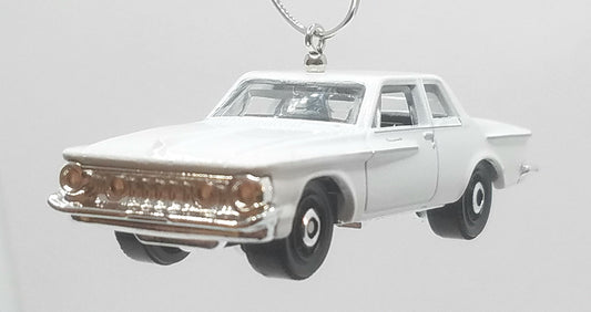 1962 Plymouth Savoy White Christmas Ornament