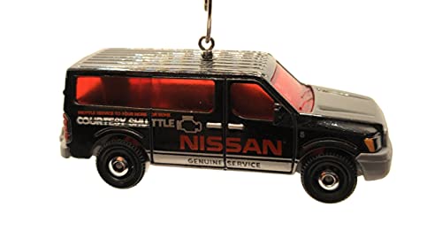 Nissan NV Van Courtesy Shuttle  Black Christmas Ornament