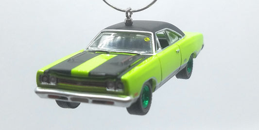 1969 Plymouth Hemi GTX Lime Green/Black Roof Greem Rims Ltd Ed Christmas Ornament