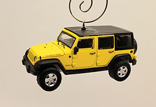 2008 for Jeep Wrangler Rubicon JKU  Yellow Christmas Ornament