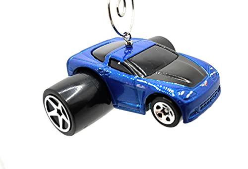2005 Chevy Corvette Blue Big Wheels Christmas Ornament