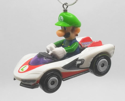 Mario Kart Luigi P-Wing White Red Christmas Ornament