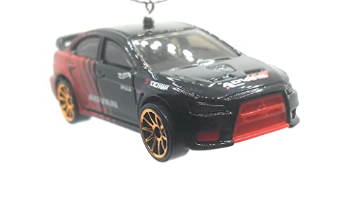 2008 Lancer Evolution Black Red Patterns Christmas Ornament
