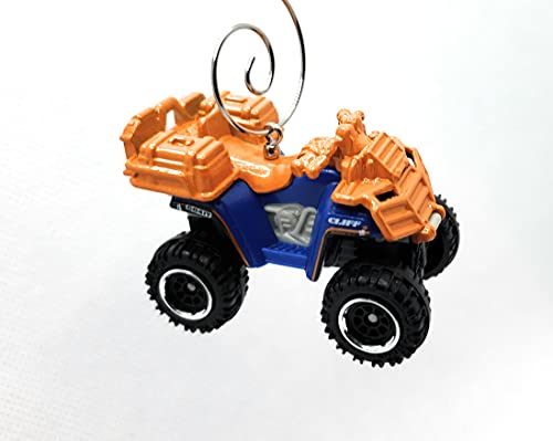 ATV Quad Runner Blue Orange Christmas Ornament