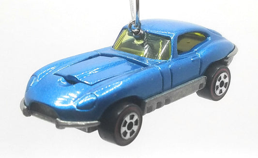 Jaguar XKE Blue Grey Christmas Ornament