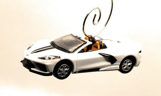 2020 Chevy Corvette Convertible C8 White Christmas Ornament