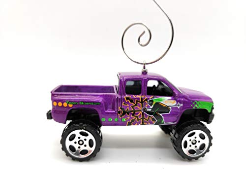 Chevy Silverado 4x4 Truck Custom  Diecast Purple Christmas Ornament