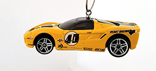 Ford GT-40 Race Car Yellow Christmas Ornament