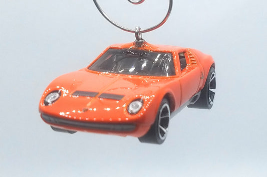 1971 Lamborghini Miura SV Orange Christmas Ornament