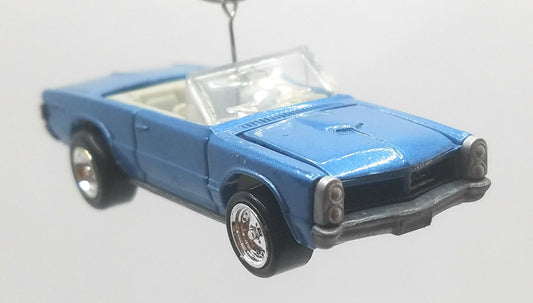 1965 Pontiac GTO Convertible Blue Christmas Ornament