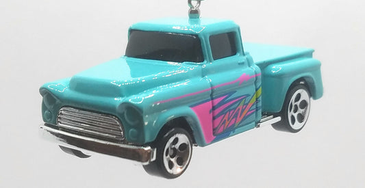 1956 Chevy Pick-Up Truck Flashsider Cyan Pink Decal Christmas Ornament