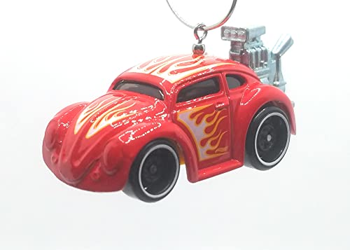 Volkswagen Beetle Red Big Engine Flames Christmas Ornament