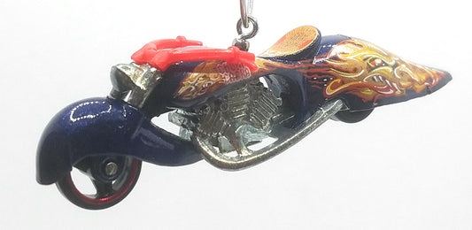 Chopper Motorycle W-Oozie Dark Blue Red Christmas Ornament