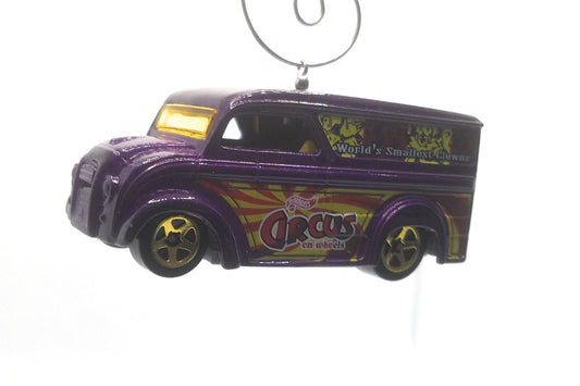 Dairy Delivery Truck Purple Circus Christmas Ornament