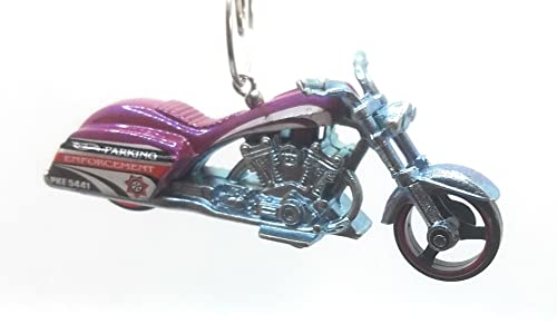 Purple Motorcycle Chopper Parking Enforcement Christmas Ornament