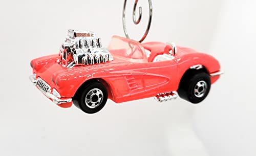 Chevy Corvette Neon Pink Convertible Christmas Ornament