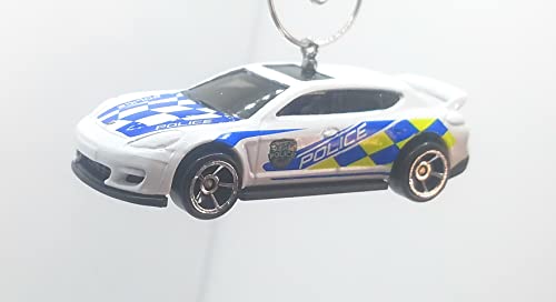 Porsche Panamera Police White Blue Christmas Ornament