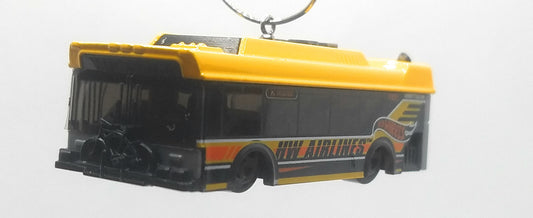 Transit Bus Yellow/ HW Airlines Decal Christmas Ornament