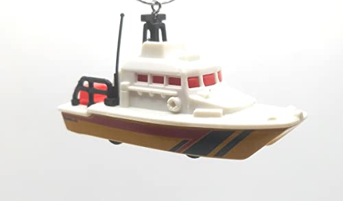 Sea Rescue Boat White Red Orange Christmas Ornament