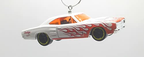 1969 Dodge Coronet Superbee White Red Flames Christmas Ornament