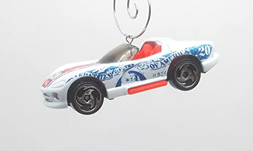 Dodge Viper T/10 White Christmas Ornament