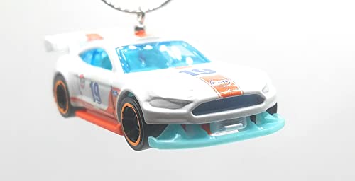 2018 Ford Mustang GT White Orange Stripe Christmas Ornament