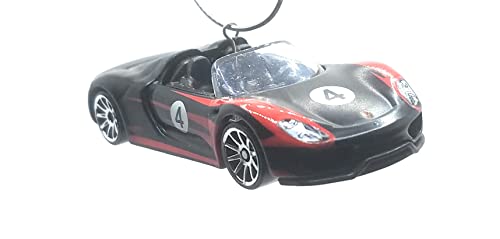 Porsche 918 Spyder Black Red Stripes Christmas Ornament