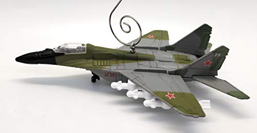 Mikoyan MiG-29 Fulcrum Jet Aircraft Airplane Custom  Gray Christmas Ornament