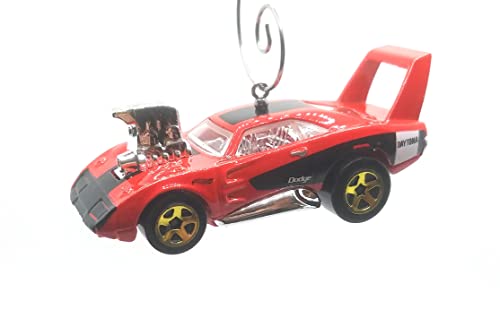 1969 Dodge Daytona Red Black Stripe Christmas Ornament