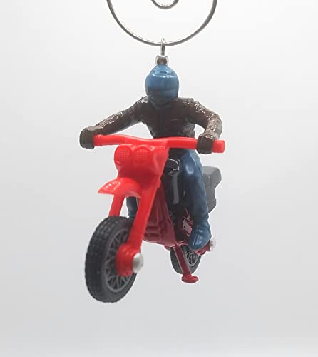 Dirt Bike Motorcycle Motorcycle Red (Blue Rider) Christmas Ornament