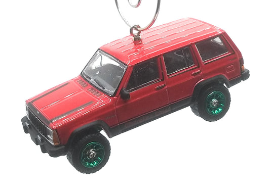 1984 Jeep Cherokee Chief Red Black Green Rims LMT ED Christmas Ornament