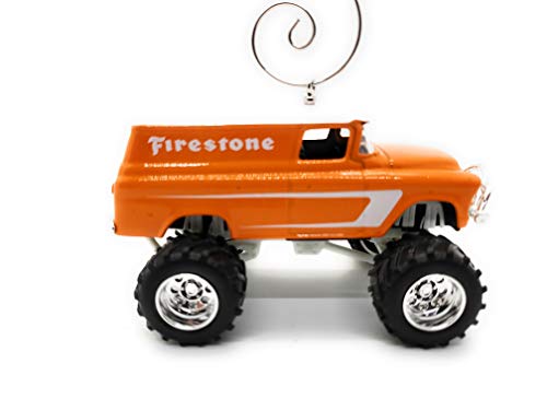 1957 Chevy Suburban Large Custom  Diecast Orange Christmas Ornament