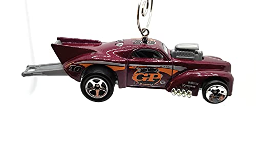 Willys Coupe Dragster Purple Christmas Ornament