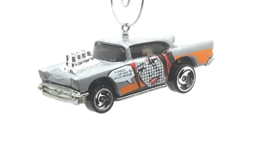 1957 Chevy Gray with Woman on Side Christmas Ornament