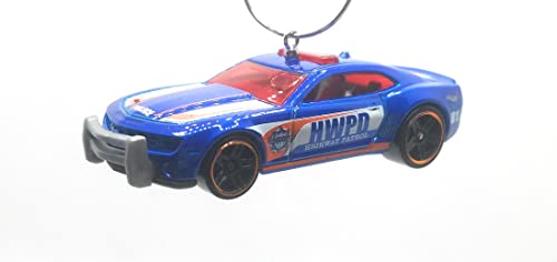 2010 Chevy Camaro SS Highway Patrol Blue Christmas Ornament