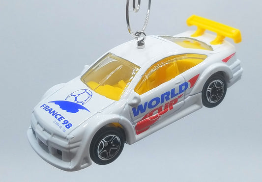 Opel Calibra France 98 World Cup White Blue Yellow Christmas Ornament