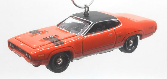 1971 Plymouth GTX Orange Black Christmas Ornament