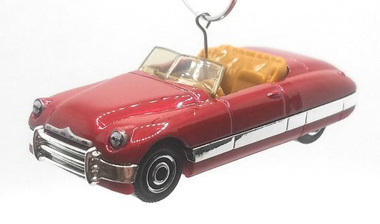 1949 Kurtis Sports Car Red Silver Brown Christmas Ornament