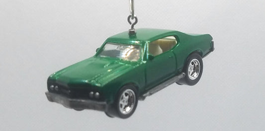 Chevy Chevelle SS Green/White Interior Speed King Christmas Ornament