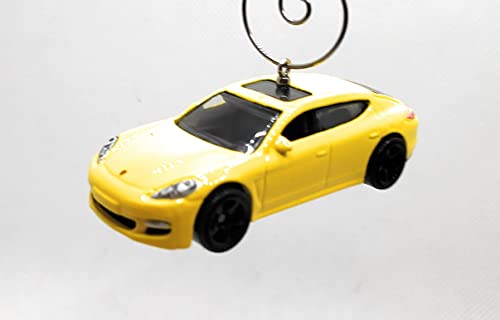 2010 Porsche Panamera Yellow Christmas Ornament