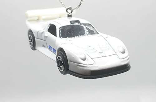 Porsche 911 GT1 White Christmas Ornament