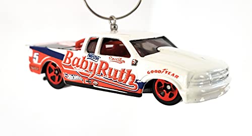 1998 Pro Stock Chevy S10 White Baby Ruth Christmas Ornament