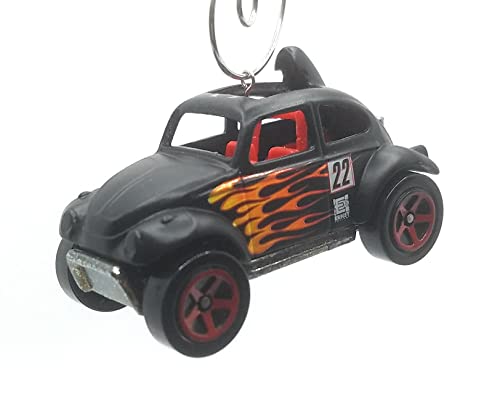 Volkswagen Baja Bug Black Flames Christmas Ornament