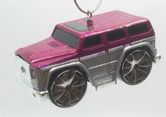 Mercedes-Benz G500 Purple Silver Christmas Ornament