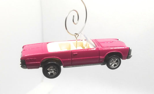 1965 Pontiac GTO Convertible Pink Christmas Ornament