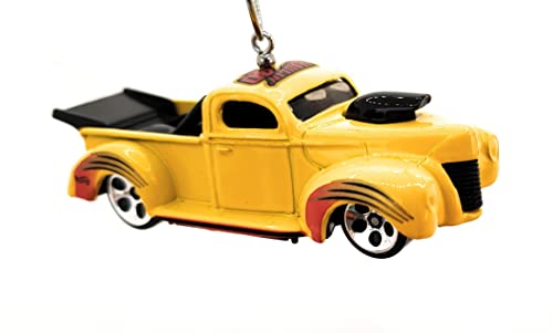 1940 Ford Truck Dragster Yellow Christmas Ornament