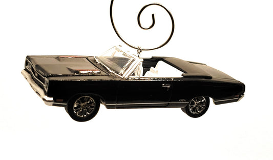 1969 Plymouth GTX Convertible Black Christmas Ornament