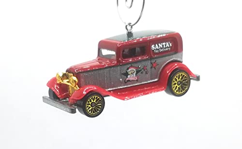 1932 Ford Delivery Truck Santa Car Red Christmas Ornament