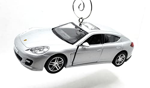 Porsche Panamera Turbo Silver Large Christmas Ornament